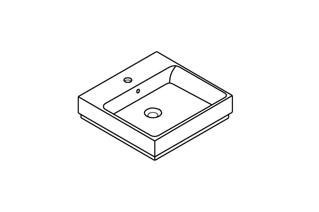 Раковина накладная GROHE Cube Ceramic 50 см, альпин-белый (3947800H)