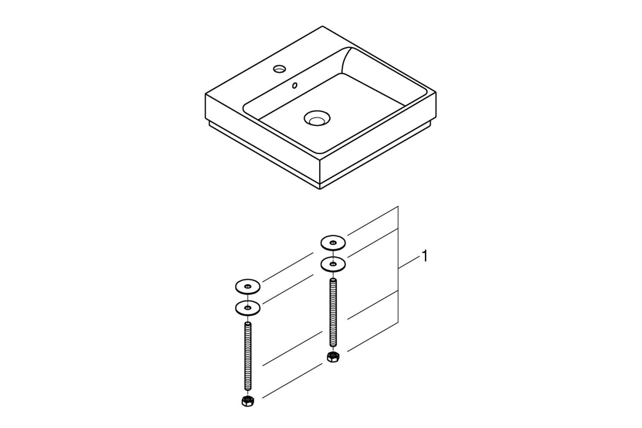 Раковина накладная GROHE Cube Ceramic 50 см, альпин-белый (3947800H)
