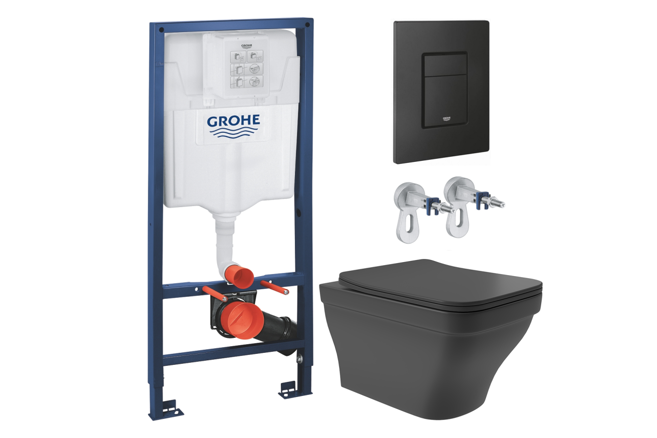 Комплект инсталляции GROHE Solido 38811KF0 с унитазом Aqueduto ESTETA EST0140 и раковиной Aqueduto ESPIRAL D400 ESP0140 (NW0411)