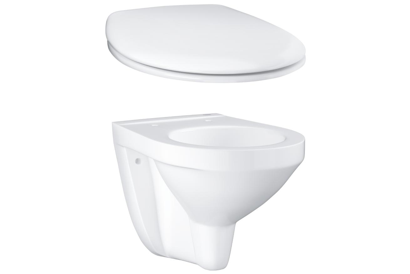 Унитаз подвесной GROHE Bau Ceramic с сиденьем, альпин-белый (NW0104)