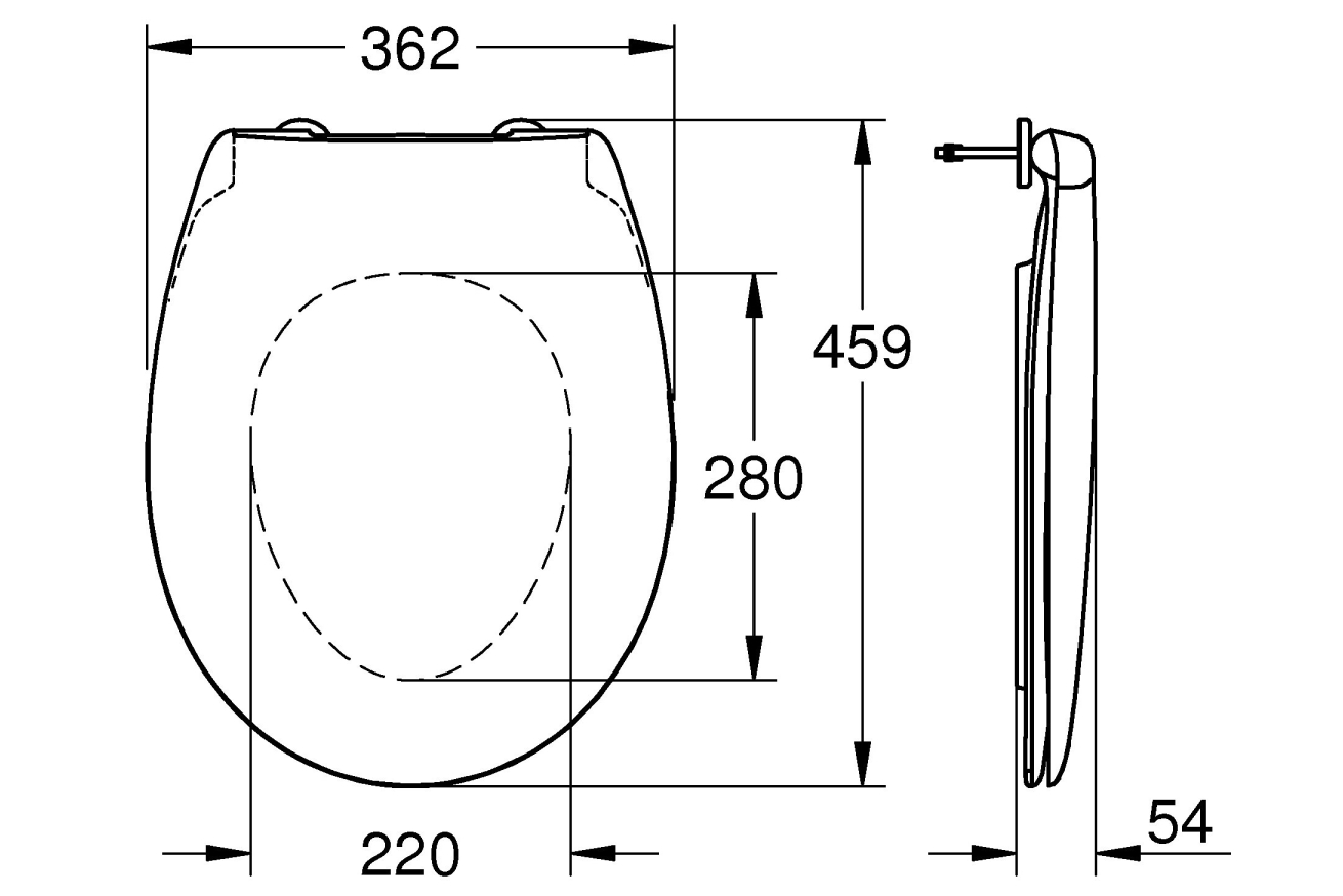 Унитаз подвесной GROHE Bau Ceramic с сиденьем, альпин-белый (NW0104)