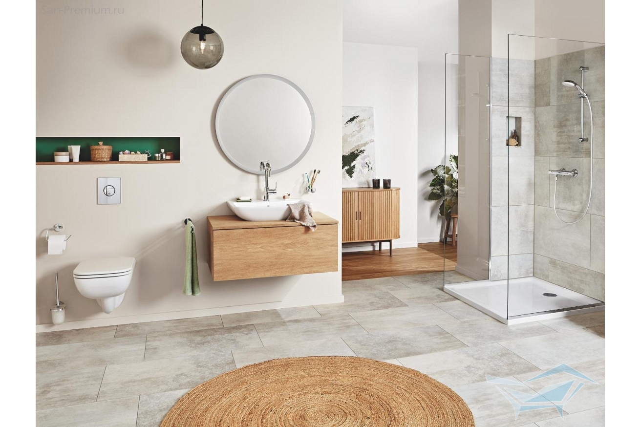 Унитаз подвесной безободковый GROHE Bau Edge, альпин-белый (39809000)