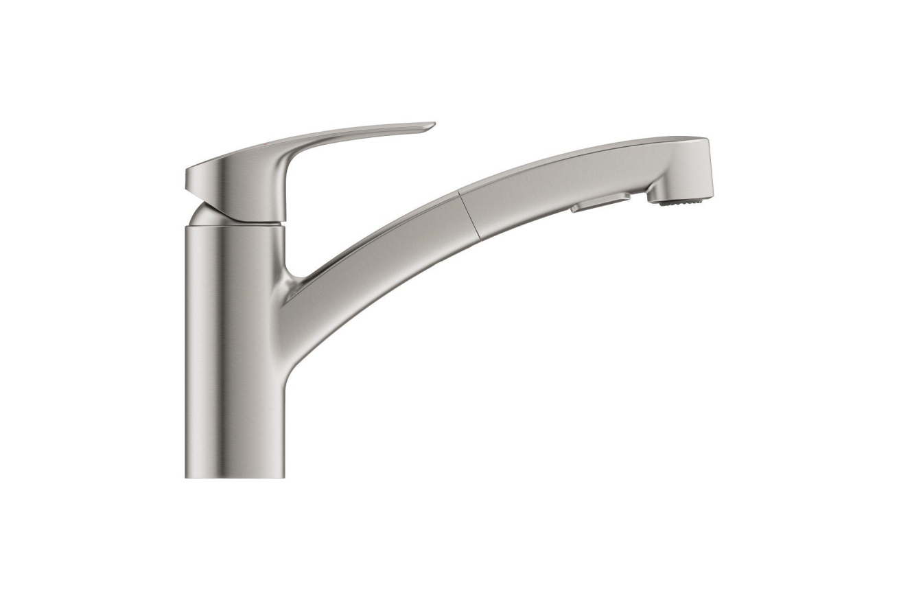 Смеситель для кухни GROHE Eurosmart с вытяжным душем, суперсталь (30305DC1)