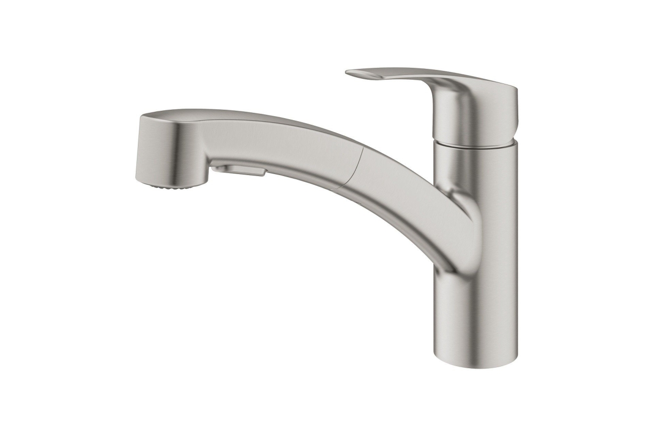 Смеситель для кухни GROHE Eurosmart с вытяжным душем, суперсталь (30305DC1)