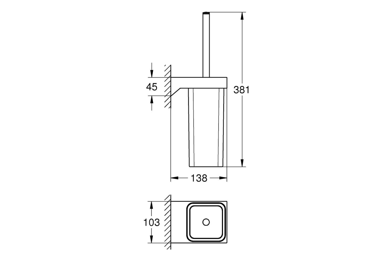 Туалетный ёршик GROHE Selection Cube с держателем, хром (40857000)