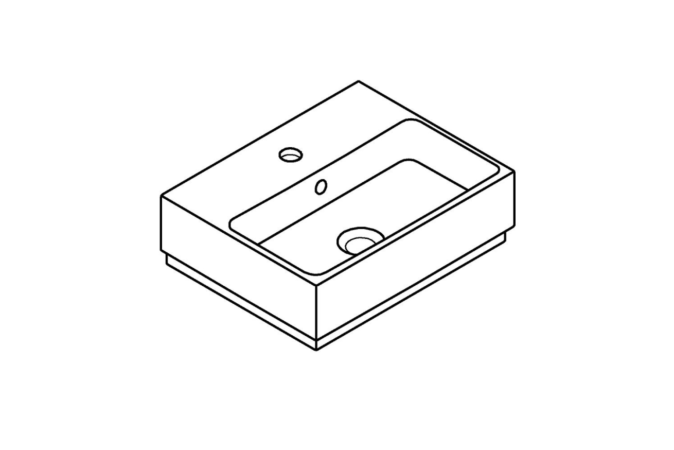 Мини-раковина GROHE Cube Ceramic 45 см, альпин-белый (3948300H)