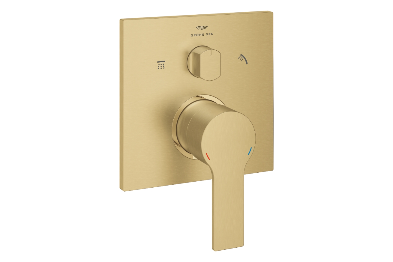 Внешняя часть смесителя для ванны GROHE Allure скрытого монтажа на 3 потребителя, квадратная, холодный рассвет матовый (29176GN1)