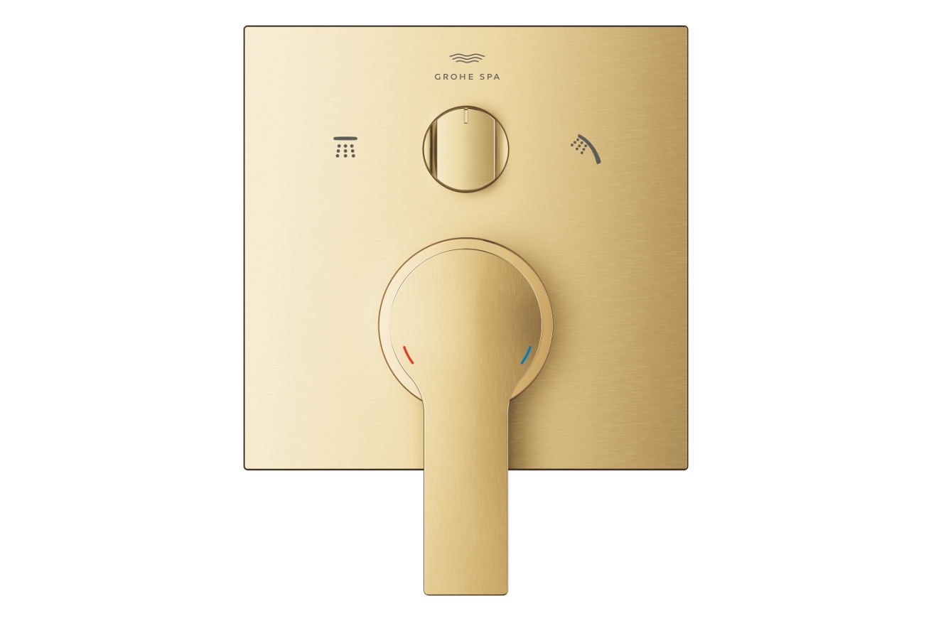 Внешняя часть смесителя для ванны GROHE Allure скрытого монтажа на 3 потребителя, квадратная, холодный рассвет матовый (29176GN1)