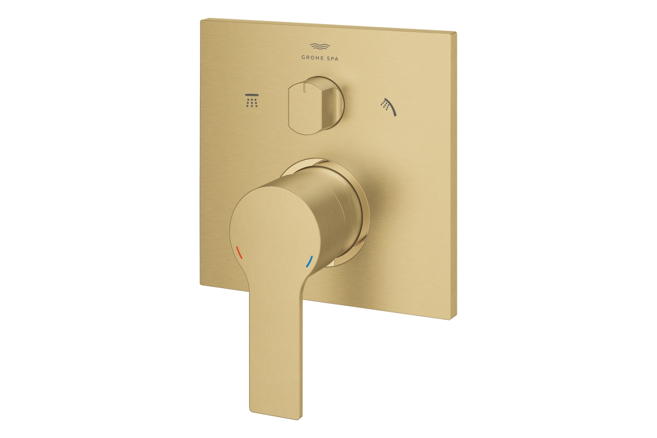 Внешняя часть смесителя для ванны GROHE Allure скрытого монтажа на 3 потребителя, квадратная, холодный рассвет матовый (29176GN1)