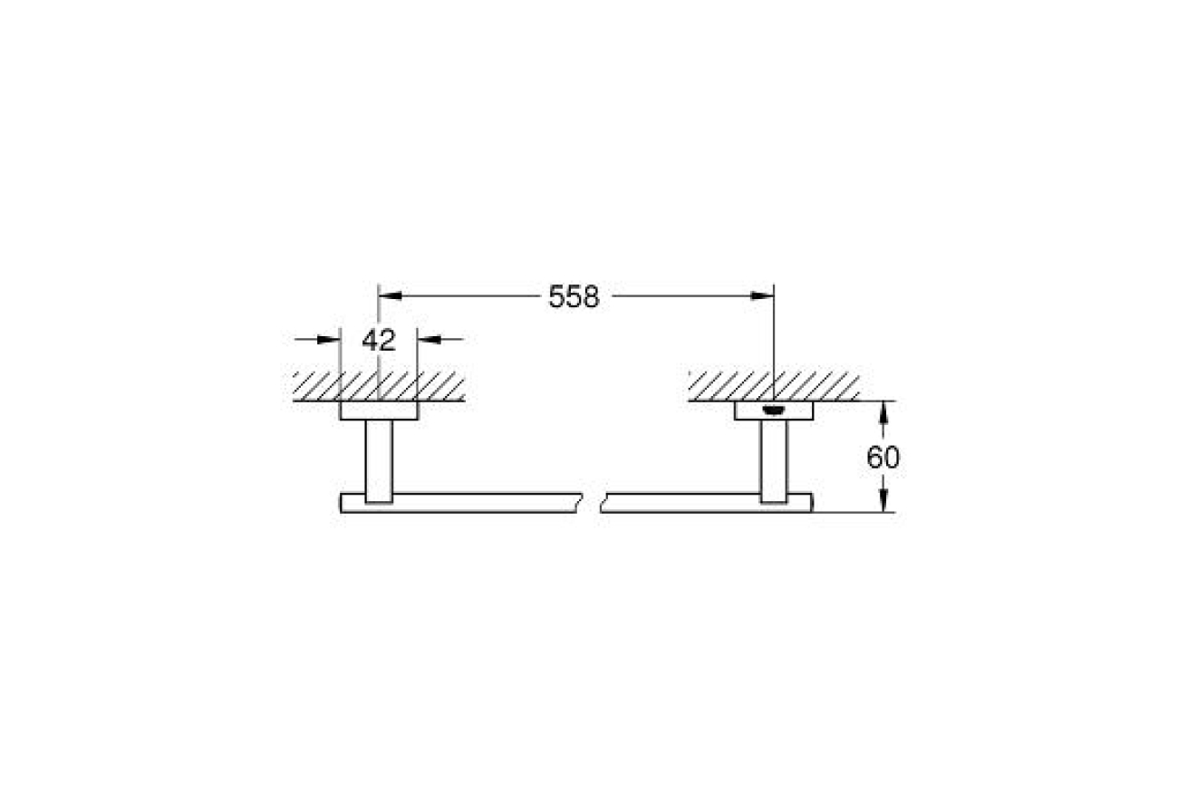 Держатель для полотенца GROHE Essentials Cube 600 мм, хром (40509001)