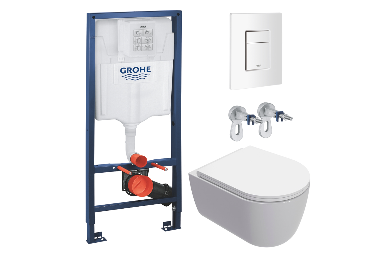 Комплект инсталляции GROHE Rapid SL 38772SH0 с унитазом AQUAme AQM2013PRO и сиденьем с микролифтом, смыв Invisible (NW0292)