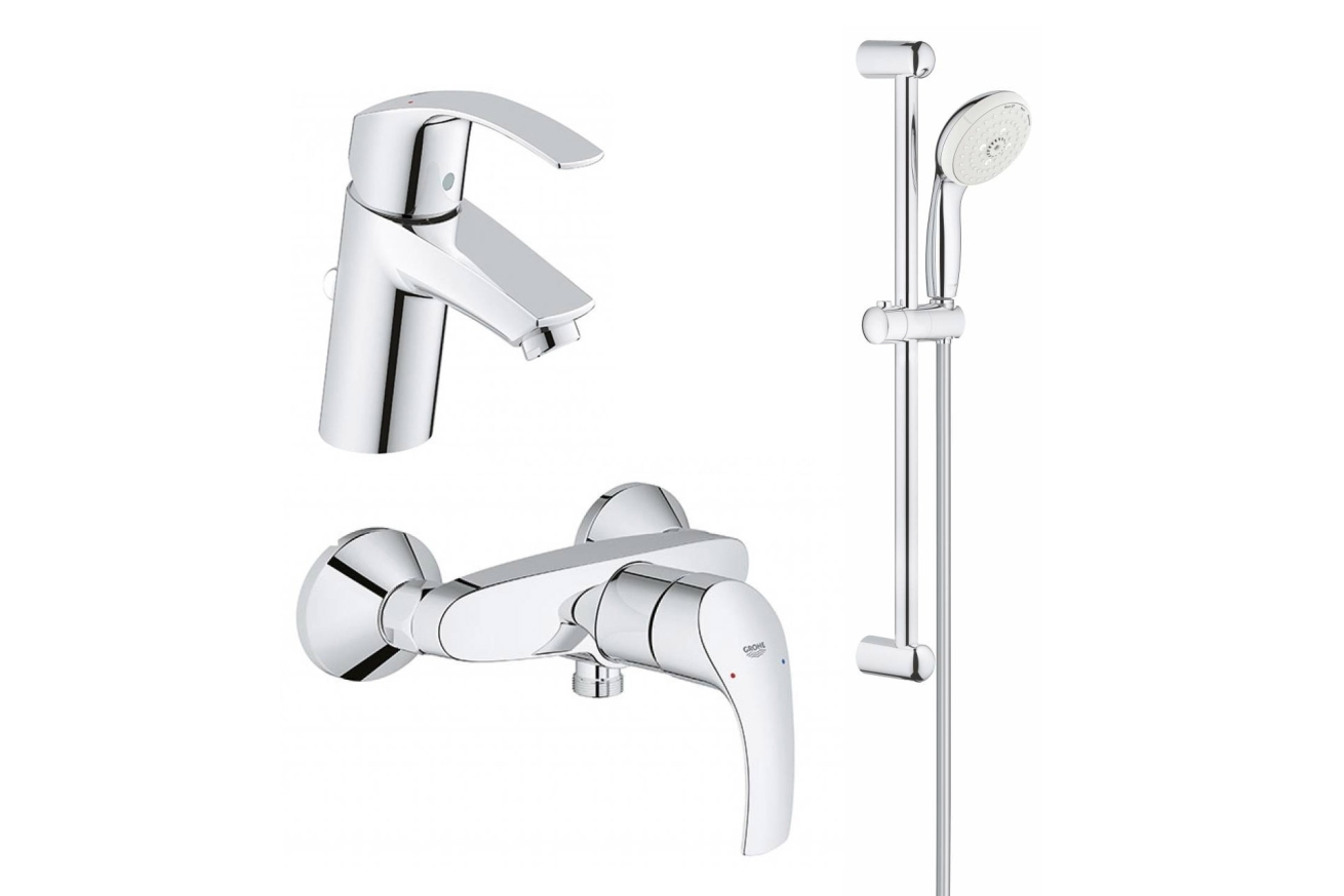 Готовый комплект для ванной комнаты GROHE Eurosmart с душевым гарнитуром (NB0027)