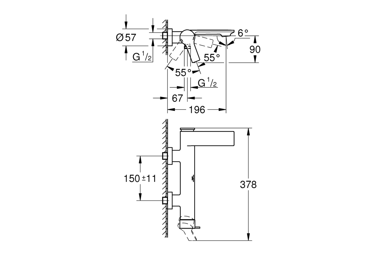 Смеситель для ванны GROHE Allure, темный графит глянец (32826A01)