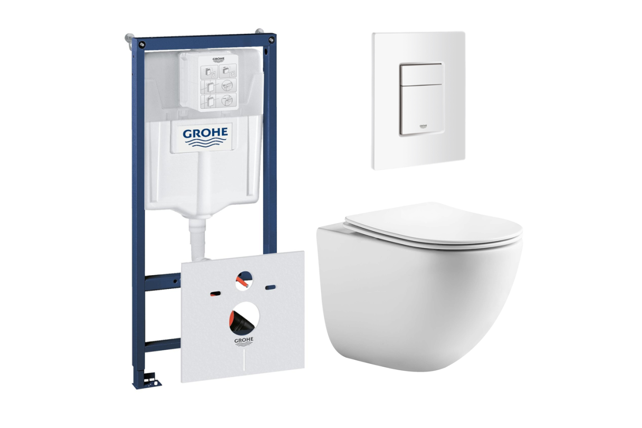 Комплект инсталляции GROHE 38772SH0 с унитазом Aquatek ГЕЛИОС и сиденьем с микролифтом (NW0533)