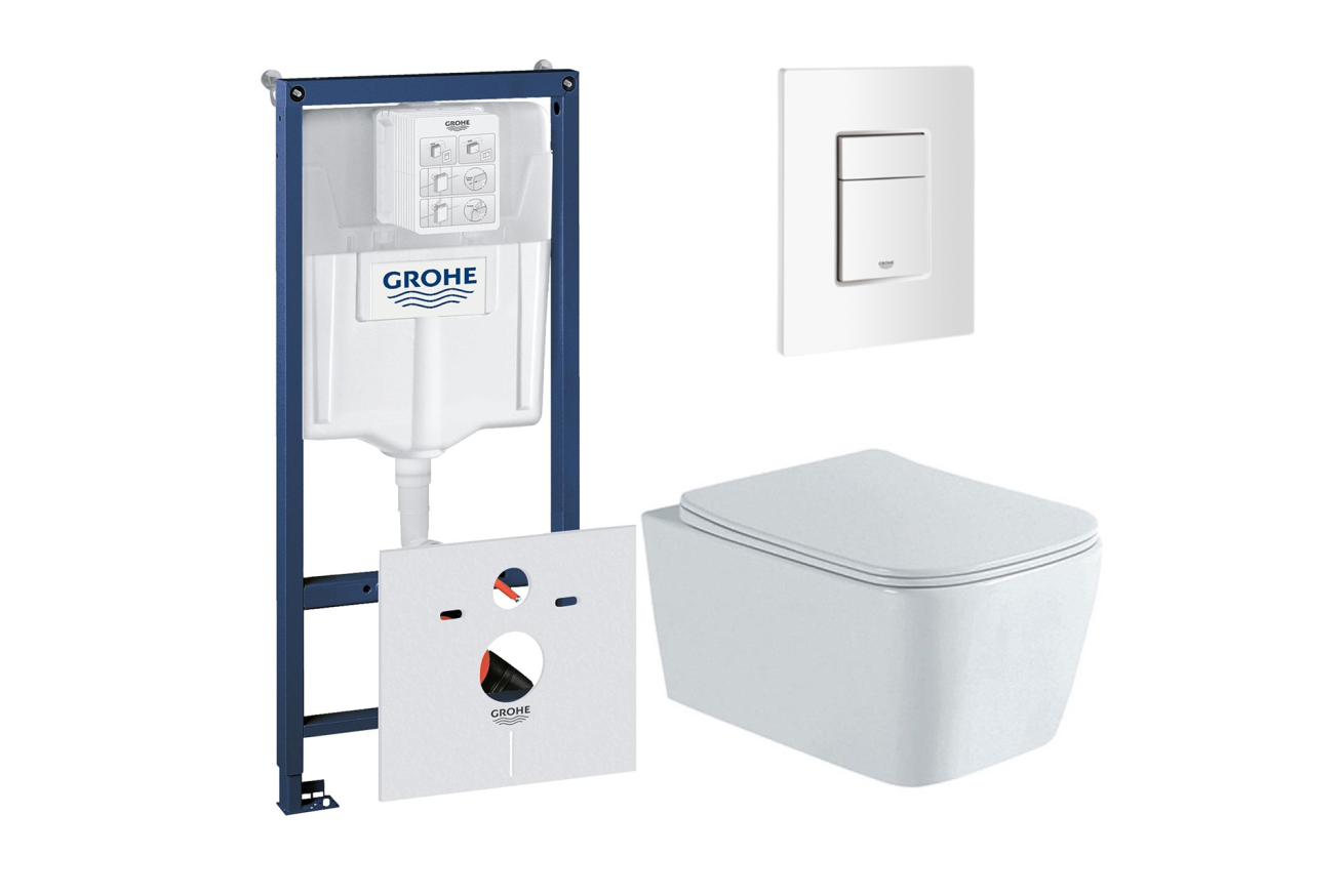 Комплект инсталляции GROHE 38772SH0 с унитазом Aquatek ЛИБРА New и сиденьем с микролифтом (NW0157)