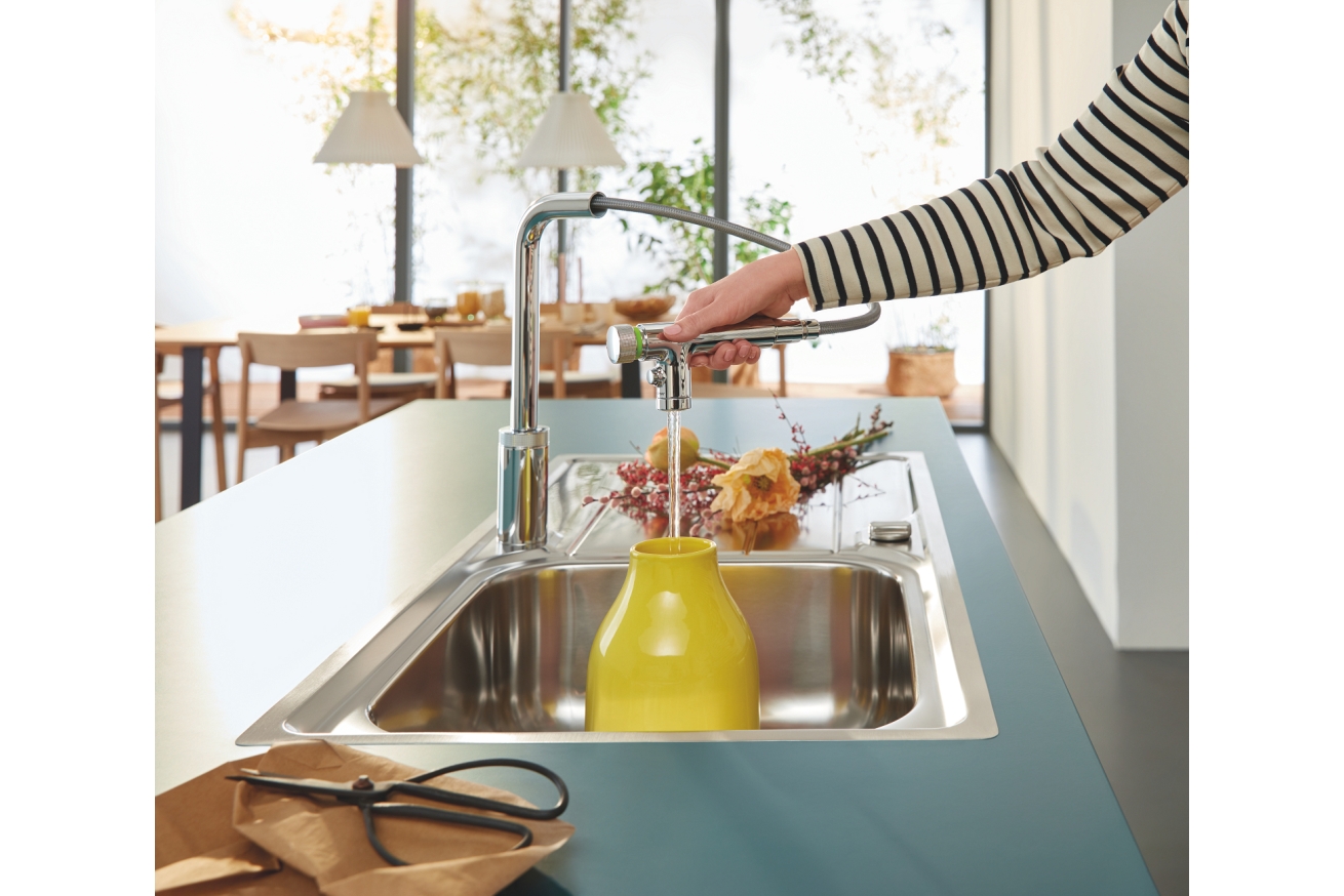 Смеситель для кухни GROHE Minta SmartControl с вытяжным изливом 2jet, хром (31889000)