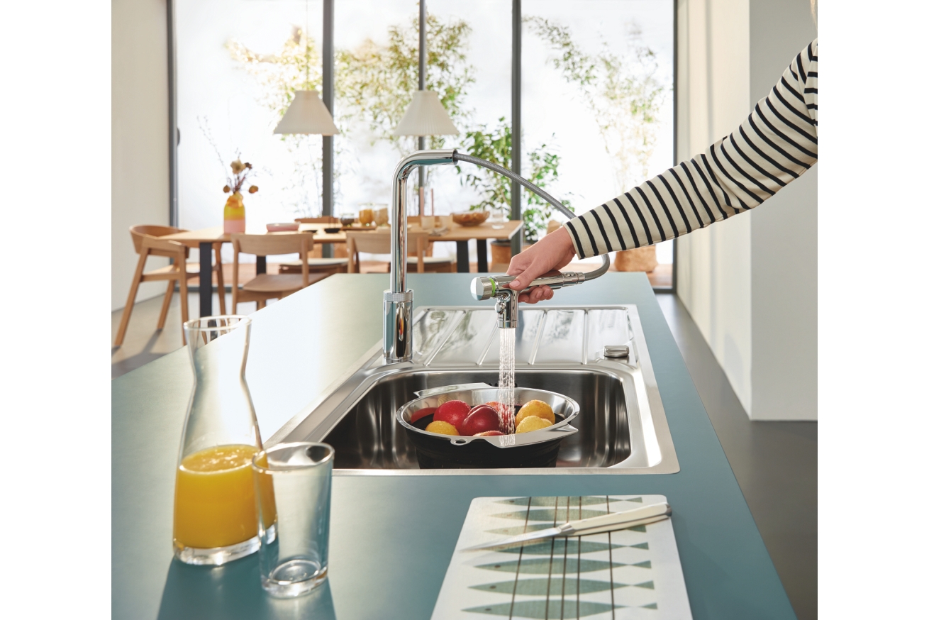Смеситель для кухни GROHE Minta SmartControl с вытяжным изливом 2jet, хром (31889000)
