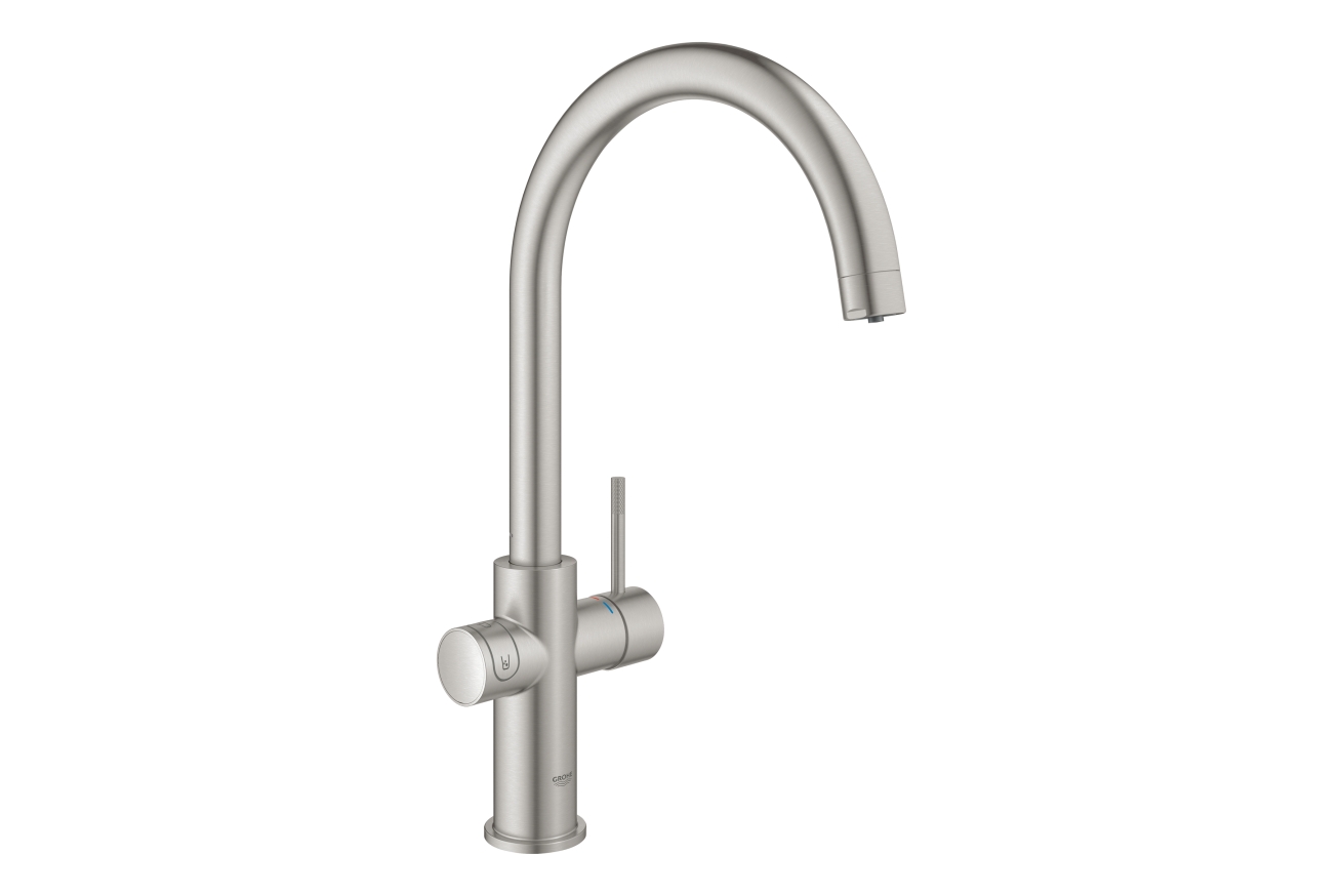 Смеситель для кухонной мойки GROHE Blue Home с системой фильтрации, охлаждения и газирования воды, суперсталь (31455DC1)
