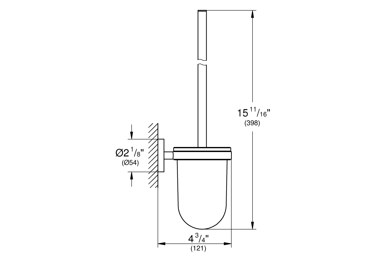 Туалетный ёршик GROHE Essentials с держателем, никель глянец (40374BE1)