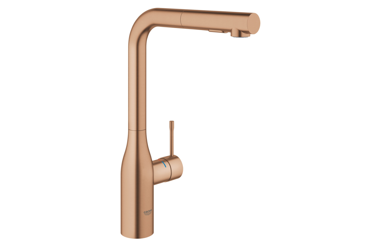Смеситель для кухни GROHE Essence с вытяжным душем, теплый закат матовый (30270DL0)
