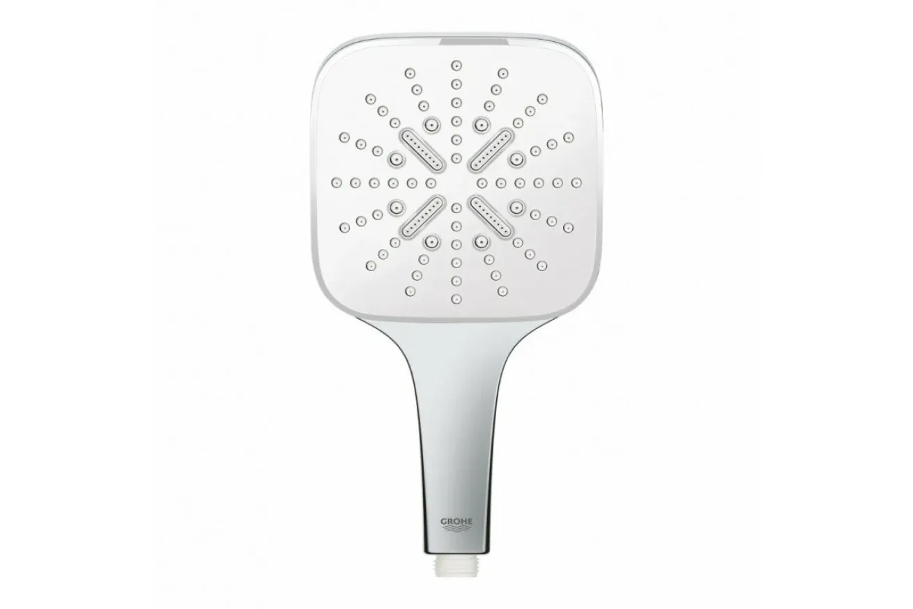 Ручной душ GROHE Rainshower SmartActive 130 Cube, 15 л/мин, 3 режима, хром/белый (26551LS0)