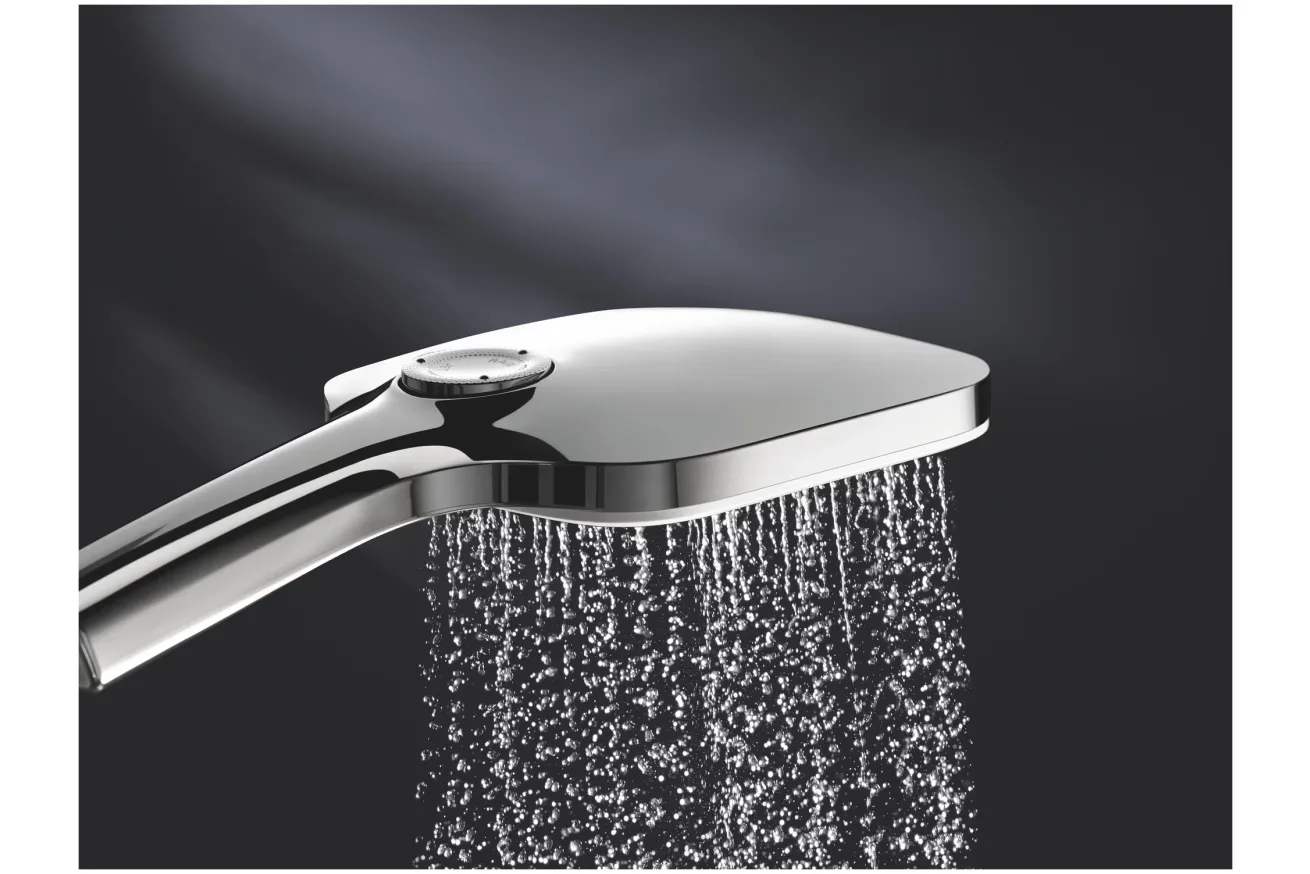 Ручной душ GROHE Rainshower SmartActive 130 Cube, 15 л/мин, 3 режима, хром/белый (26551LS0)
