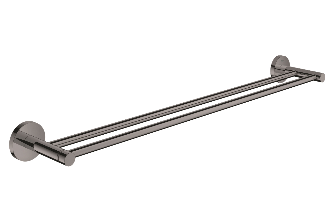 Держатель для полотенца GROHE Essentials 600 мм, двойной, тёмный графит глянец (40802A01)