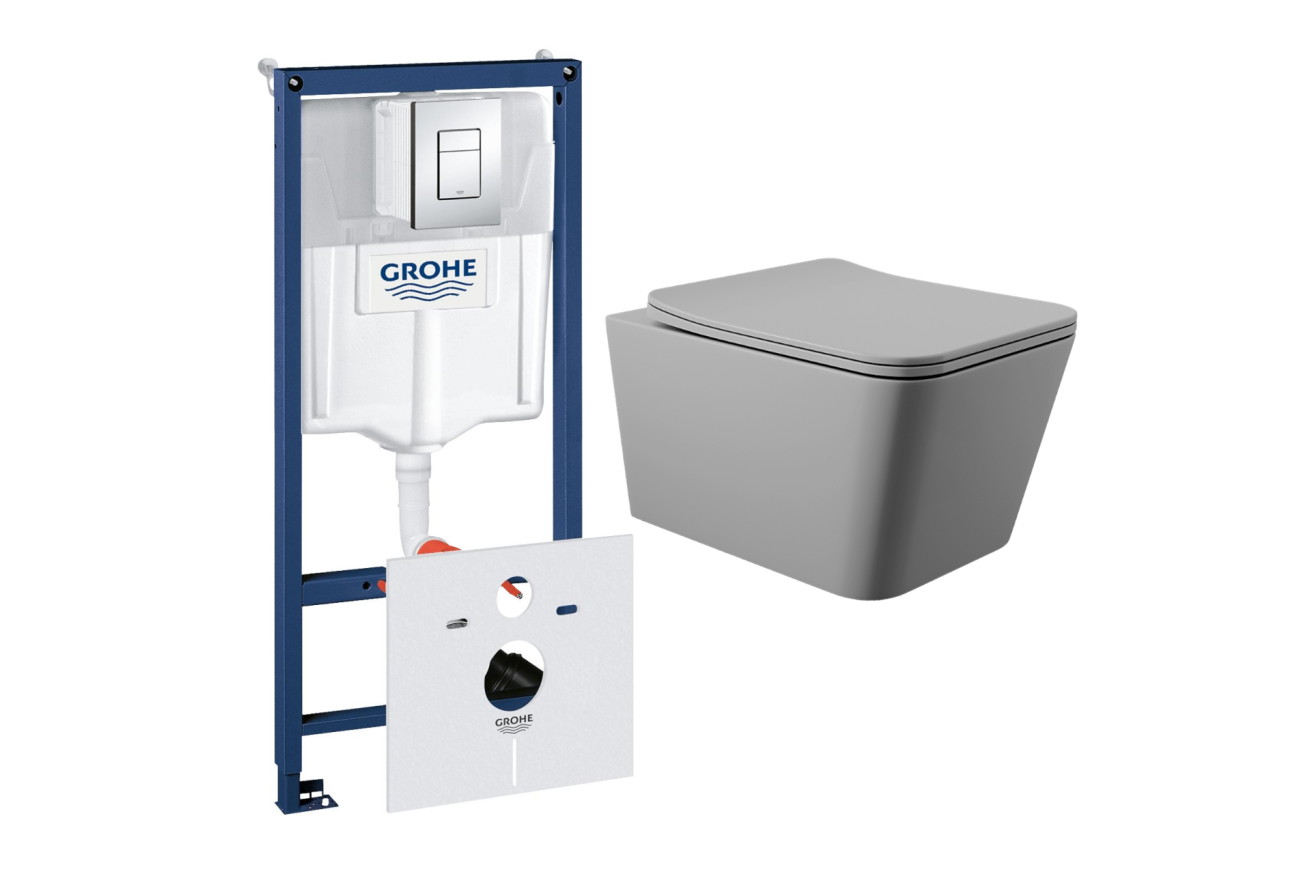 Комплект инсталляции GROHE Rapid SL 38775001 с унитазом Aqueduto MACIO MAC0130 и раковиной Aqueduto ESPIRAL D400 ESP0130 (NW0402)