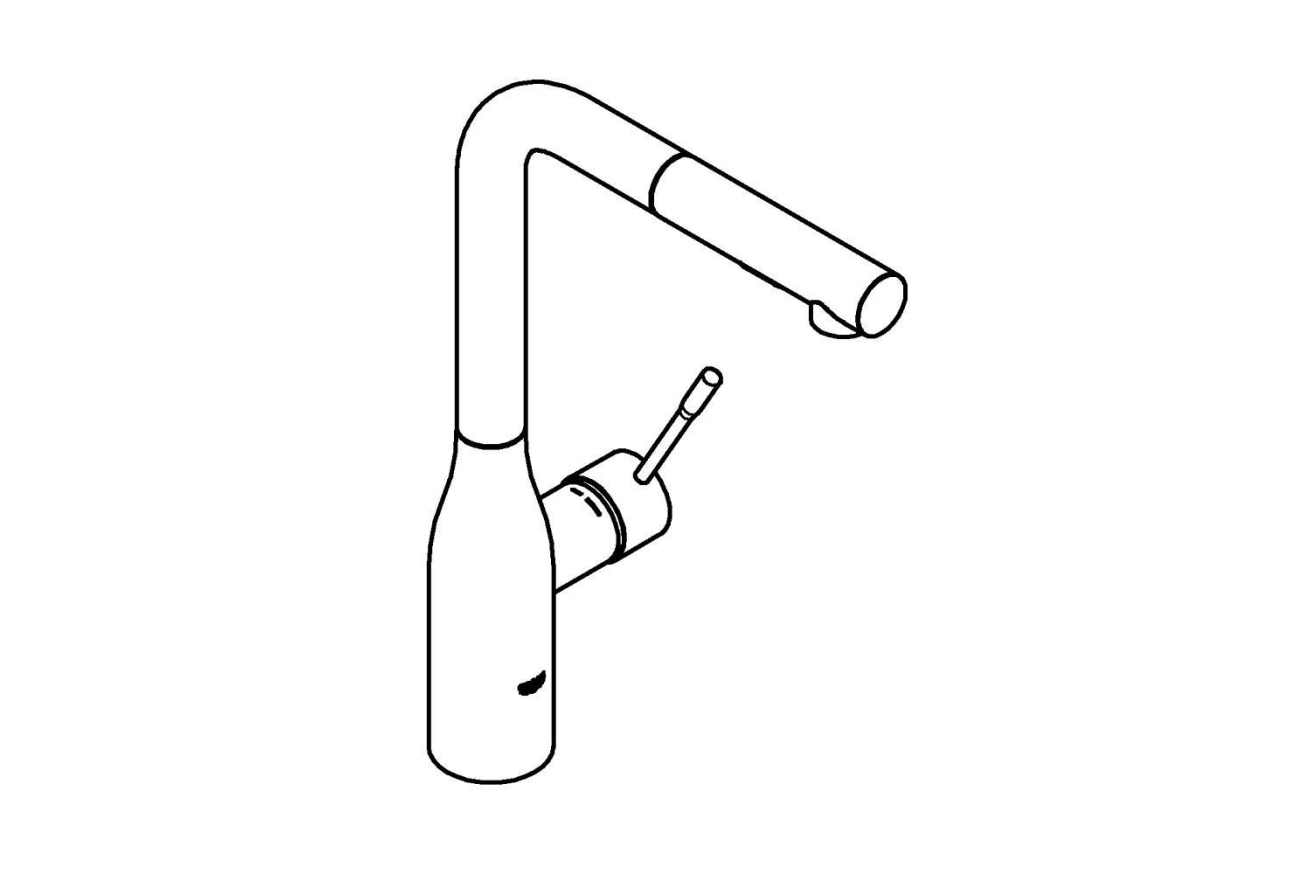 Смеситель для кухни GROHE Essence с вытяжным изливом 2jet, холодный рассвет матовый (30504GN0)