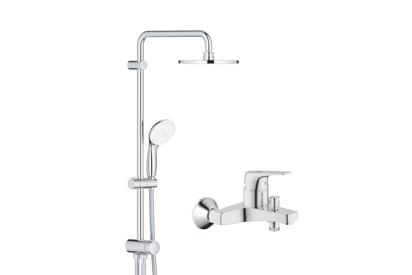 Душевая система GROHE Tempesta System 200 со смесителем для ванны, хром (NB0073/S)