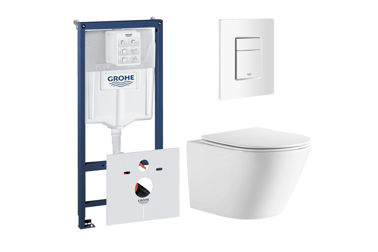 Комплект инсталляции GROHE 38772SH0 с унитазом Aquatek ЛИБЕРТИ и сиденьем с микролифтом (NW0531)