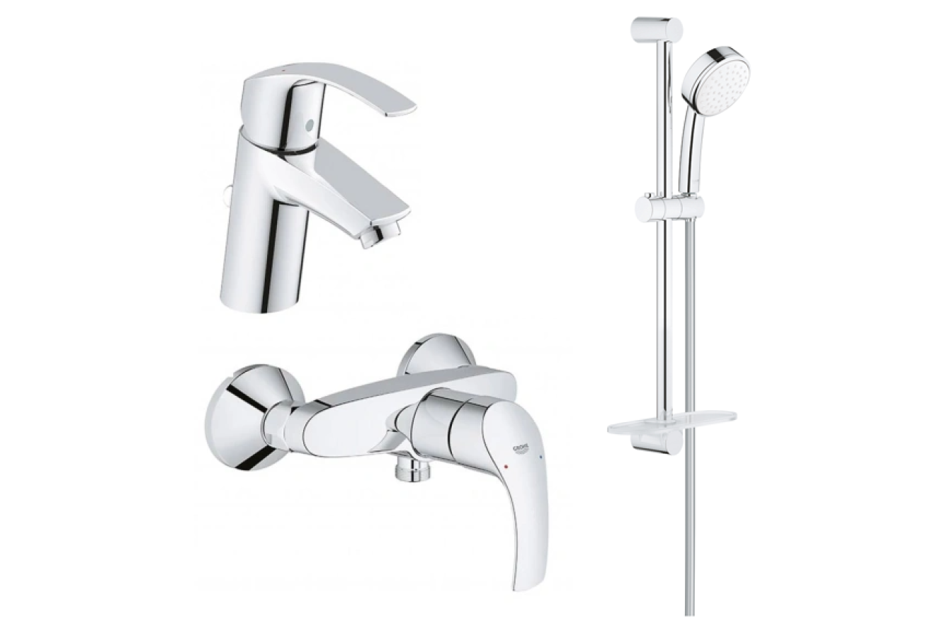 Комплект смесителей GROHE Eurosmart с душевым гарнитуром Tempesta Cosmopolitan 100, хром (NB0078)