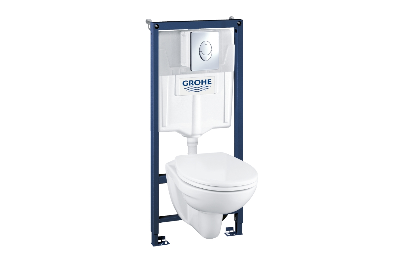 Комплект инсталляции GROHE Solido Perfect 4 в 1 с подвесным унитазом Lecico Perth и сиденьем (39192000)