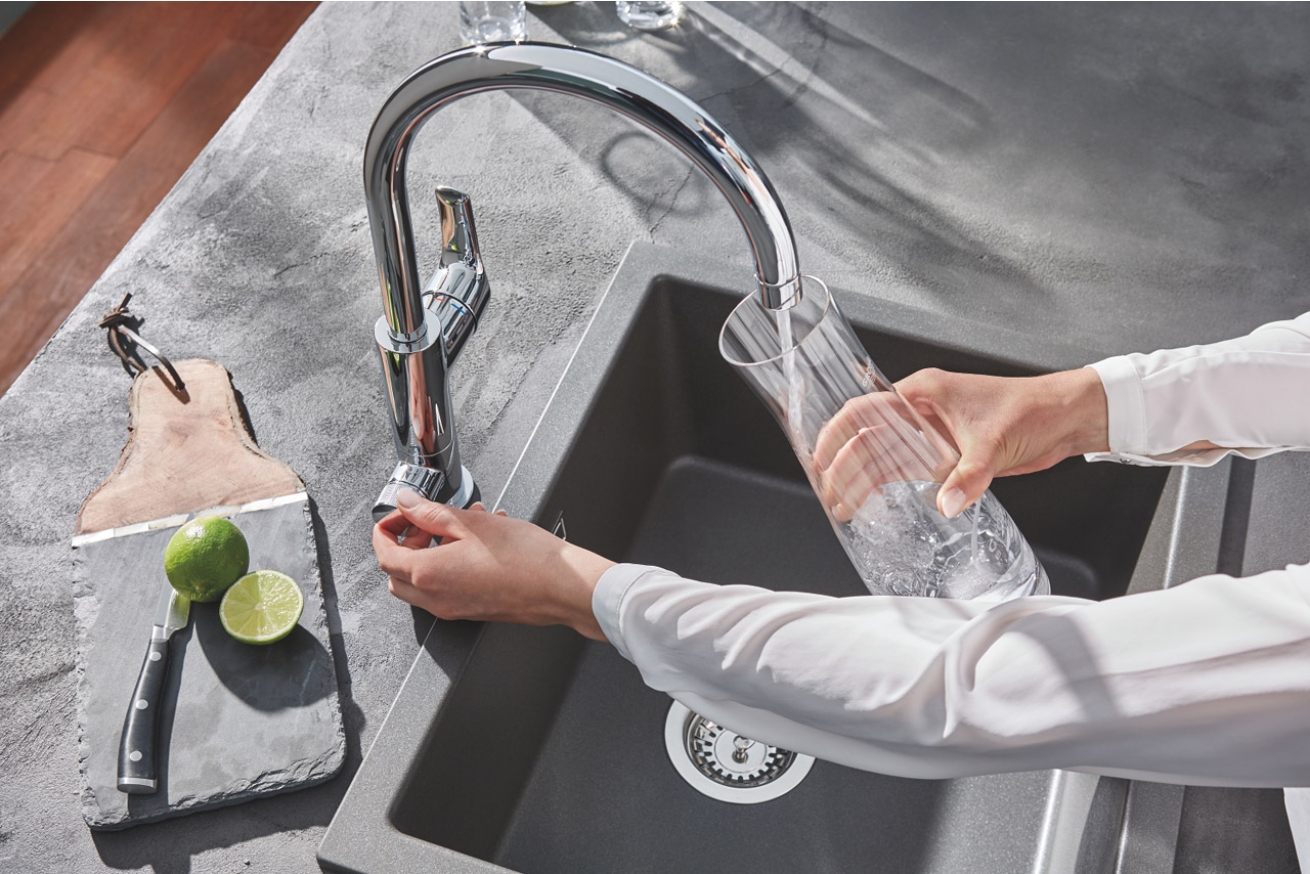 Смеситель для кухни GROHE Blue Pure Eurosmart с функцией фильтрации, с фильтром в комплекте, хром (30499000)