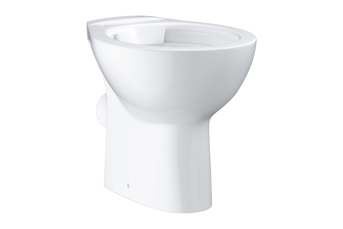 Унитаз напольный безободковый GROHE Bau Ceramic горизонтальный выпуск (без сиденья), альпин-белый (39430000)
