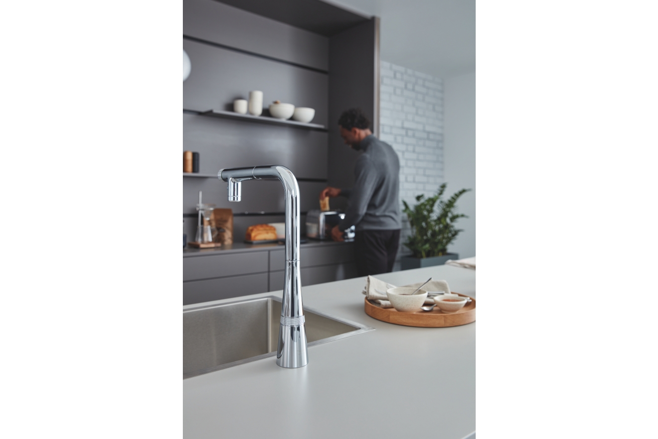 Смеситель для кухни GROHE Zedra SmartControl с вытяжным изливом 2jet, хром (31886000)