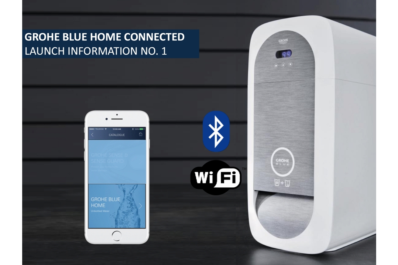 Смеситель для кухни GROHE Blue Home с системой фильтрации, охлаждения и газирования воды, Wi-Fi, хром (31541000)