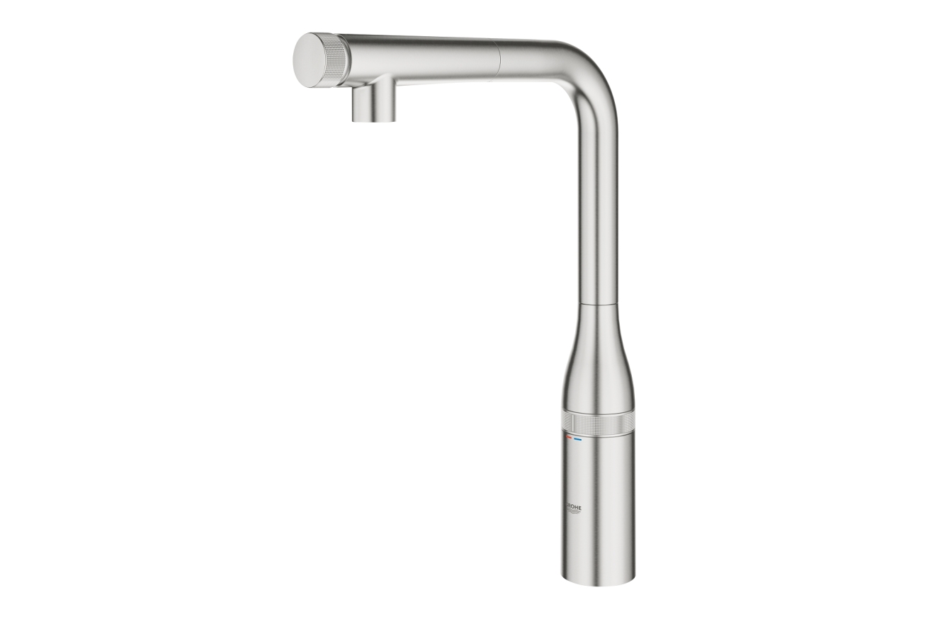 Смеситель для кухни GROHE Essence SmartControl с вытяжным изливом, суперсталь (31615DC0)