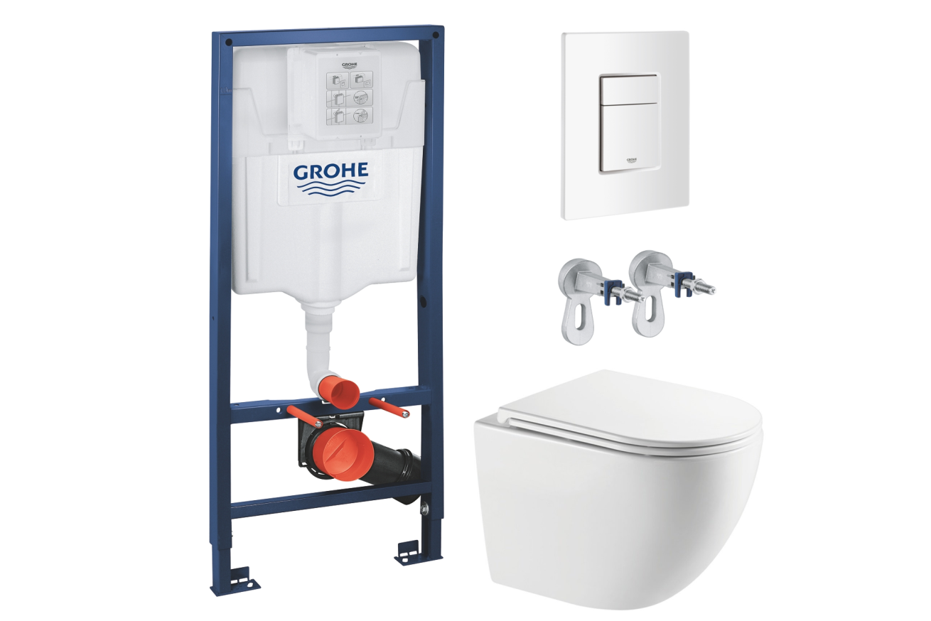 Комплект инсталляции GROHE Rapid SL 38772SH0 с унитазом AQUAme AQM2014PRO и сиденьем с микролифтом, смыв Invisible (NW0293)