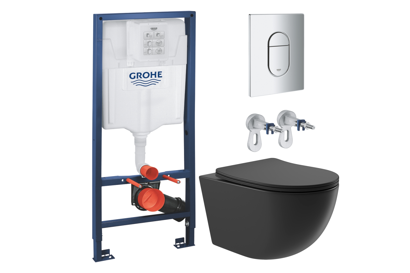 Комплект инсталляции GROHE Rapid SL NW0145/S с унитазом Aqueduto OVO OVO0140 и сиденьем с микролифтом (NW0211)