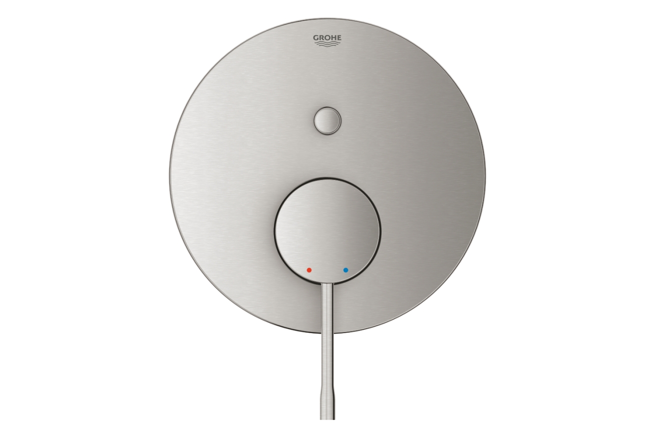 Внешняя часть смесителя для ванны GROHE Essence скрытого монтажа на 2 потребителя, круглая, суперсталь (24167DC1)