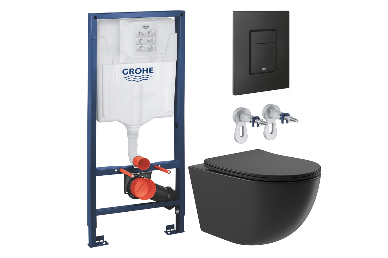 Комплект инсталляции GROHE Solido 38811KF0 с унитазом Aqueduto OVO OVO0140 и раковиной Aqueduto ESPIRAL D400 ESP0140 (NW0423)