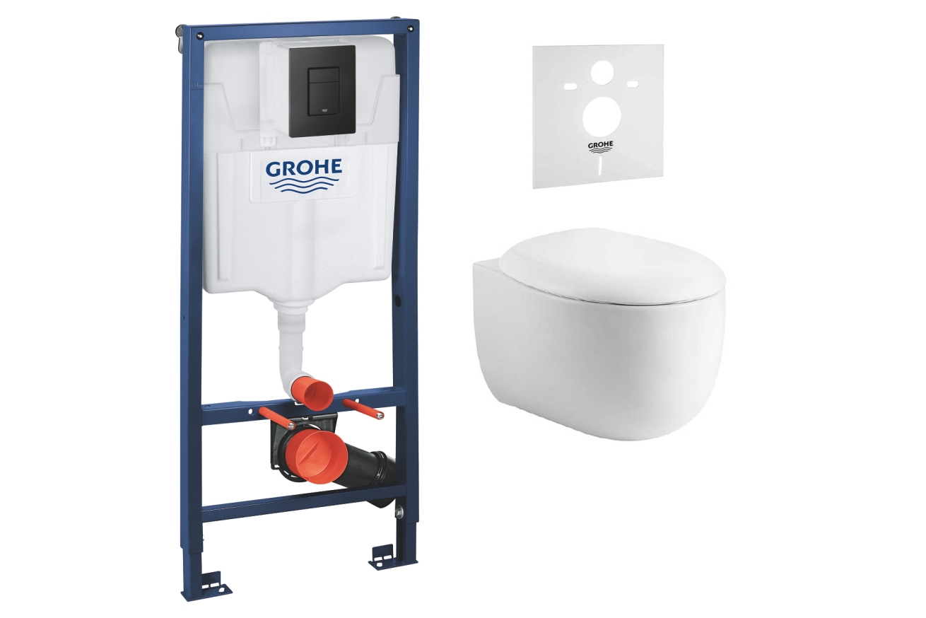 Комплект инсталляции GROHE 38811KF0-B/S с унитазом Aquatek АЛЬТАИР и сиденьем с микролифтом (NW0154/S)