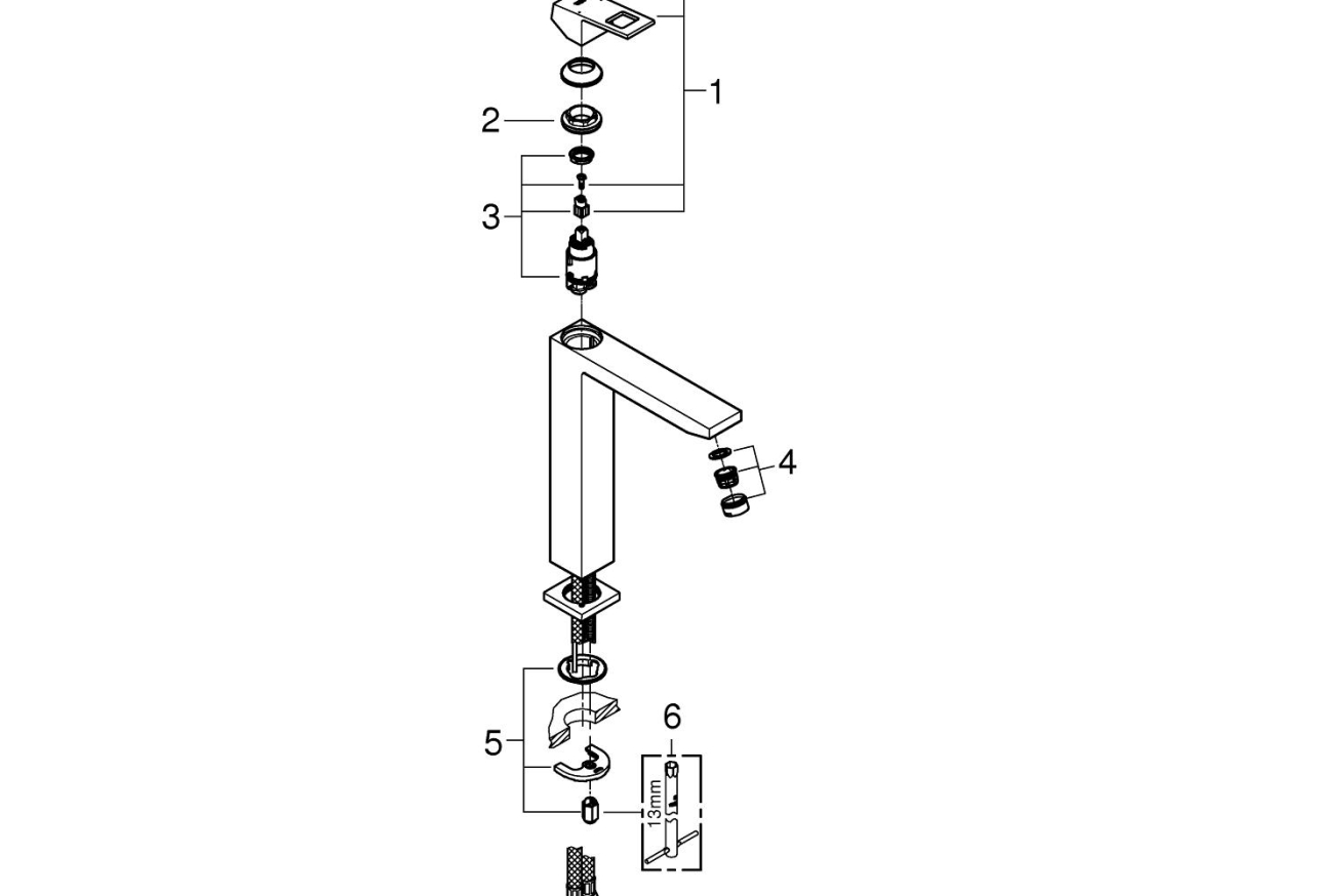 Смеситель для раковины GROHE Eurocube, XL-size, хром (23406000)