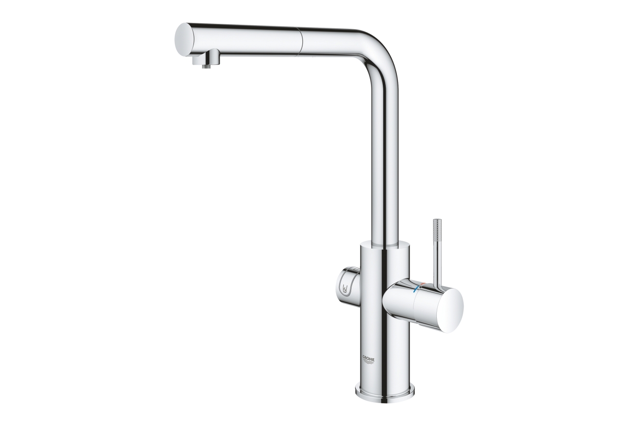 Смеситель для кухонной мойки GROHE Blue Home с системой фильтрации, охлаждения и газирования воды, Wi-Fi, хром (31539000)