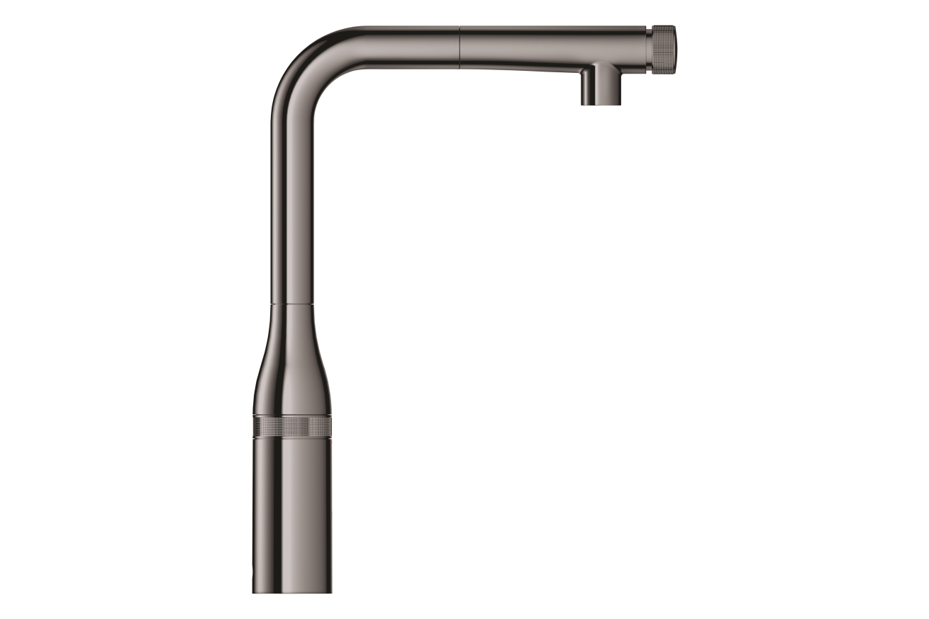 Смеситель для кухни GROHE Essence SmartControl с вытяжным изливом, темный графит глянец (31615A00)