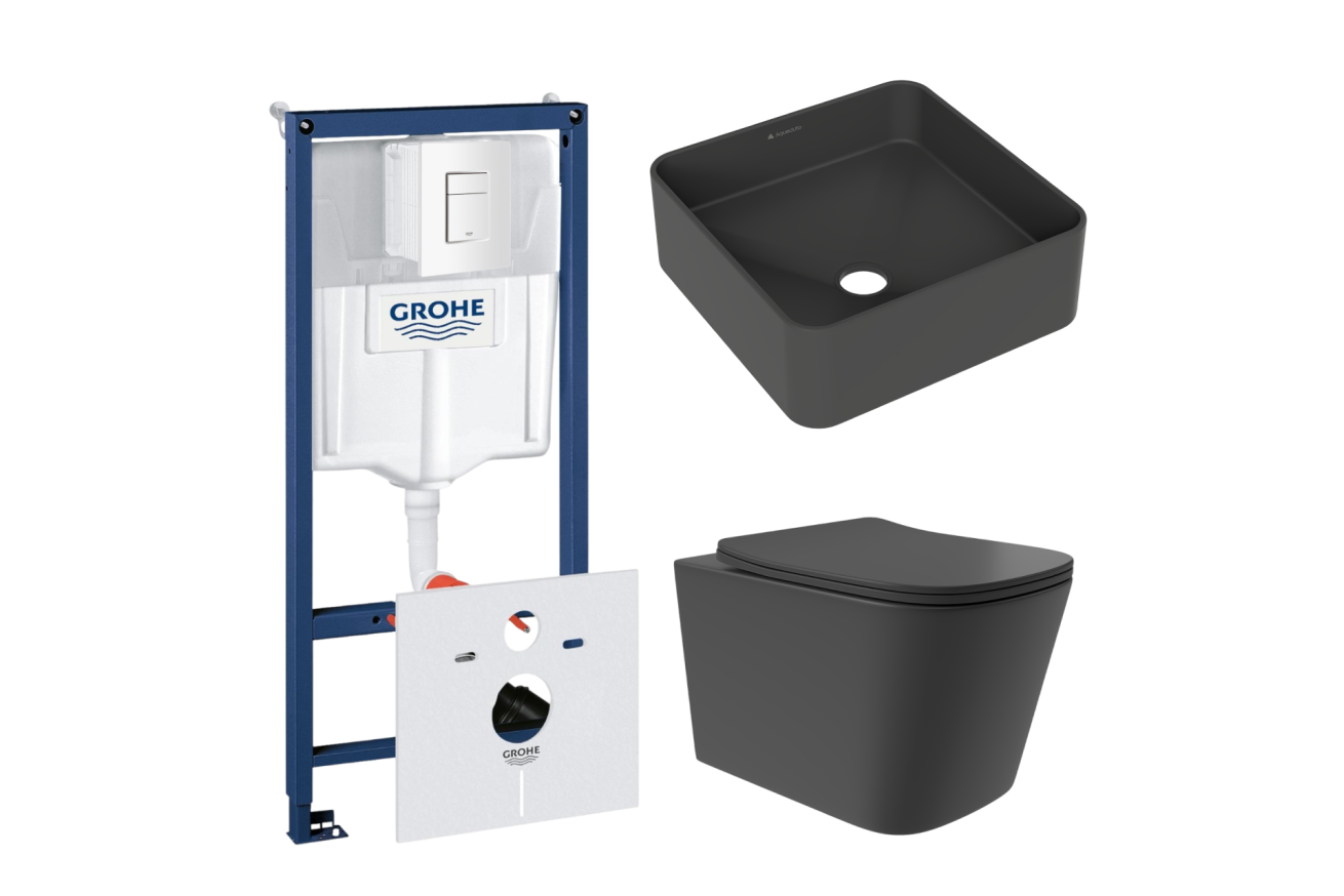Комплект инсталляции GROHE Rapid SL 38772SH0 с унитазом Aqueduto MACIO Plus MACТ0240 и раковиной Aqueduto ESPIRAL ESP0340 (NW0396)