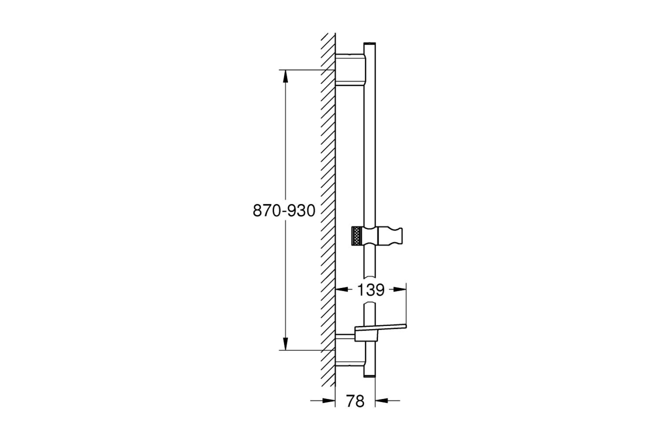 Душевая штанга GROHE Rainshower SmartActive 900 мм, никель глянец (26603BE0)