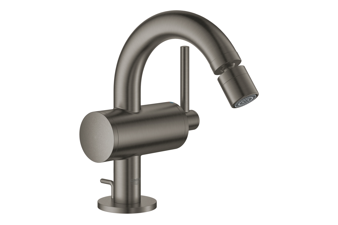 Смеситель для биде GROHE Atrio с донным клапаном, темный графит матовый (32108AL3)