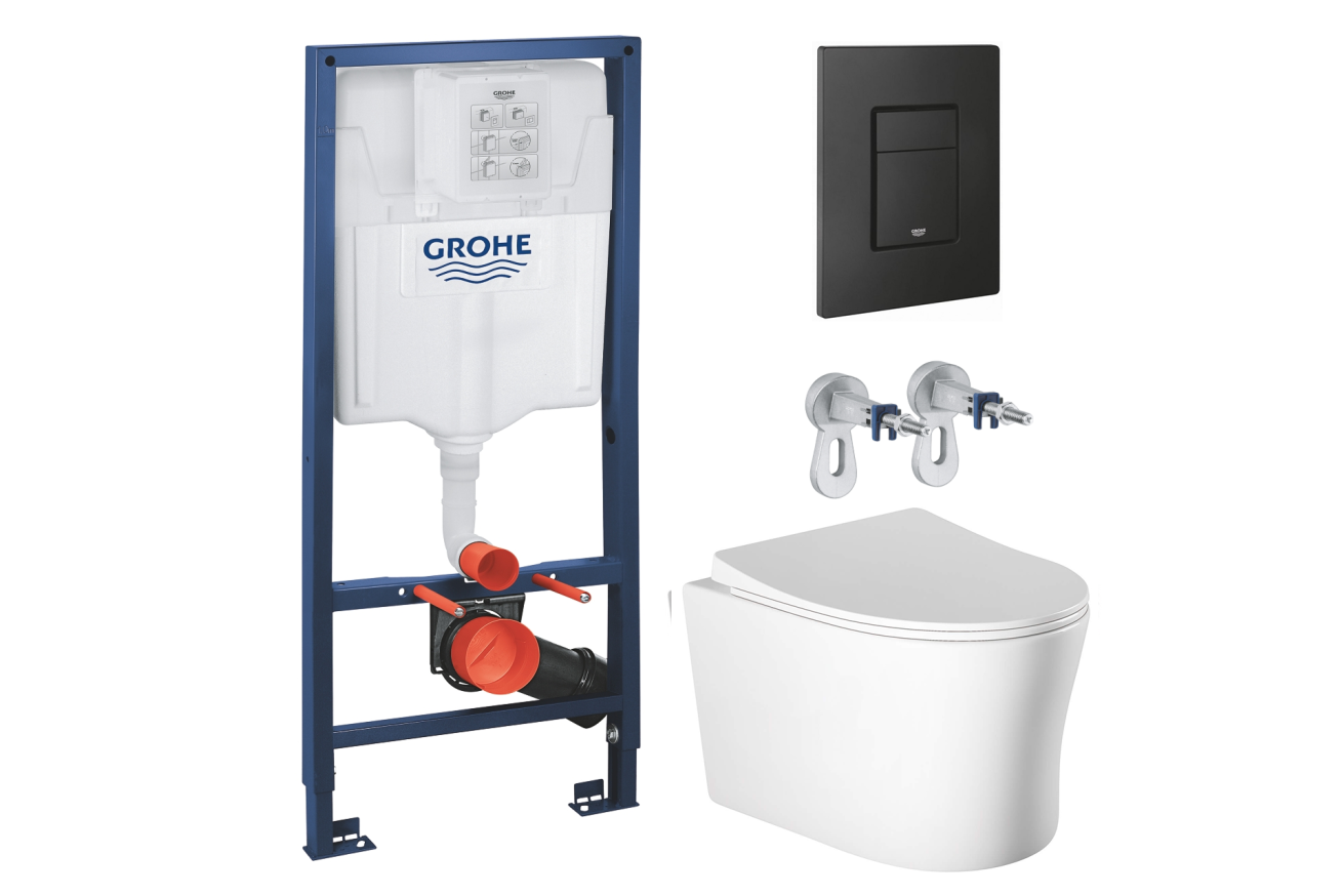Комплект инсталляции GROHE Solido 38811KF0 с унитазом Aquatek НИКА AQ2009-00 и сиденьем с микролифтом (NW0328)